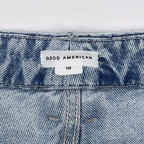 GOOD AMERICAN Good Boy Jeans Women’s Size 18 Light Blue Wash Blue643 - Picture 4 of 5